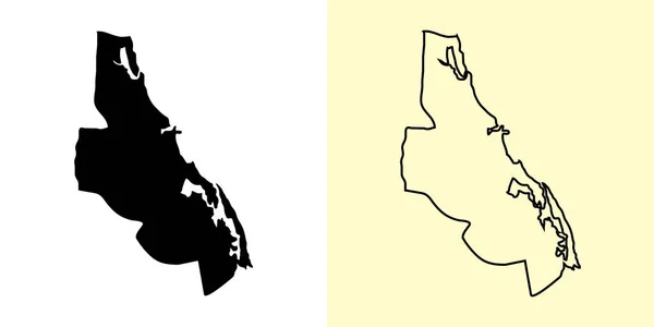 Χάρτης Batticaloa Σρι Λάνκα Ασία Γεμάτο Και Περίγραμμα Σχέδια Χάρτη — Διανυσματικό Αρχείο