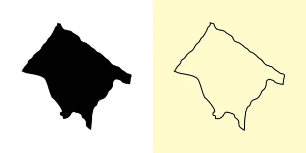 Bardiya地图 尼泊尔 填好并勾勒出地图的设计 矢量说明 — 图库矢量图片