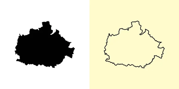 Baranya地图 匈牙利 欧洲填好并勾勒出地图的设计 矢量说明 — 图库矢量图片