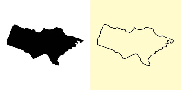 Χάρτης Baoruco Δομινικανή Δημοκρατία Αμερική Γεμάτο Και Περίγραμμα Σχέδια Χάρτη — Διανυσματικό Αρχείο