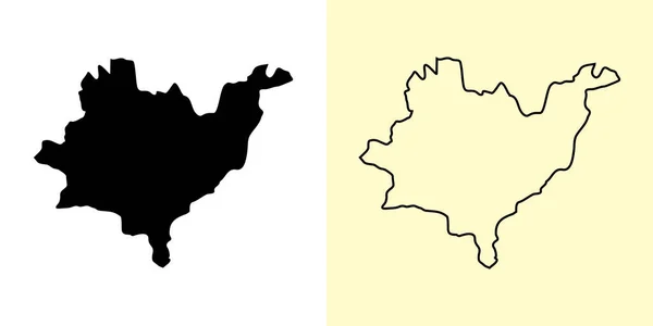 Χάρτης Azuay Εκουαδόρ Αμερική Γεμάτο Και Περίγραμμα Σχέδια Χάρτη Εικονογράφηση — Διανυσματικό Αρχείο