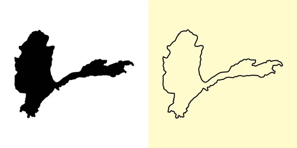 巴达赫尚地图 阿富汗 填好并勾勒出地图的设计 矢量说明 — 图库矢量图片