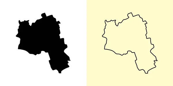 Auce地图拉脱维亚欧洲填好并勾勒出地图的设计 矢量说明 — 图库矢量图片