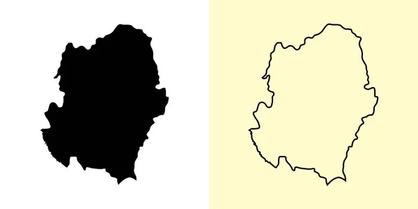 Asir地图 沙特阿拉伯 填好并勾勒出地图的设计 矢量说明 — 图库矢量图片