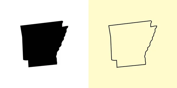 アーカンソー州地図 アメリカ 地図のデザインを記入してアウトラインします ベクターイラスト — ストックベクタ