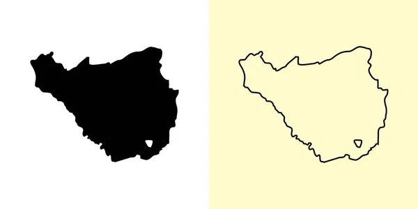 Ararat地图 亚美尼亚 填好并勾勒出地图的设计 矢量说明 — 图库矢量图片