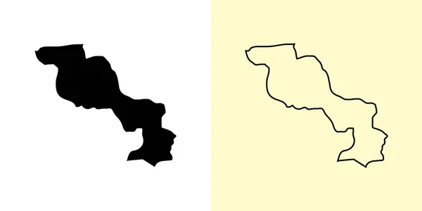 アラグア地図 ベネズエラ アメリカ 地図のデザインを記入してアウトラインします ベクターイラスト — ストックベクタ