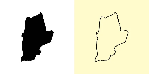 Antofagasta Karte Chile Amerika Ausgefüllte Und Umrissene Kartenentwürfe Vektorillustration — Stockvektor