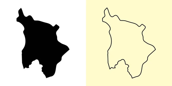 Карта Андриевица Черногория Европа Заполненные Очерченные Схемы Карт Векторная Иллюстрация — стоковый вектор
