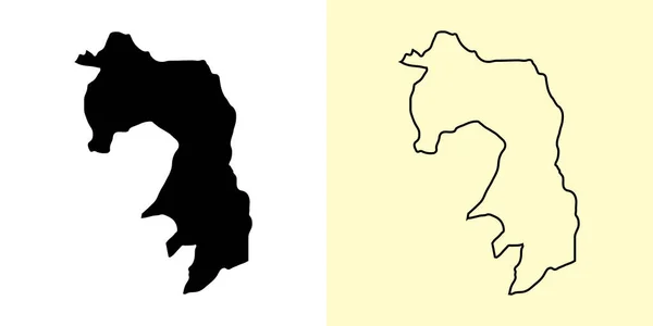 アンバベイ地図 パラグアイ アメリカ 地図のデザインを記入してアウトラインします ベクターイラスト — ストックベクタ