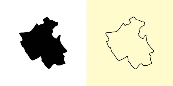 Карта Республики Алтай Россия Европа Заполненные Очерченные Схемы Карт Векторная — стоковый вектор