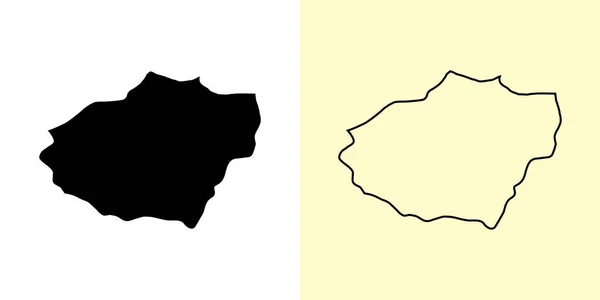 Batinah South Map Omán Asia Diseños Mapas Rellenos Esquemáticos Ilustración — Vector de stock