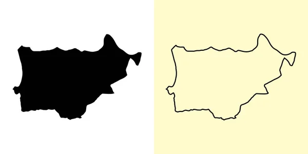 Akkar地图 黎巴嫩 填好并勾勒出地图的设计 矢量说明 — 图库矢量图片