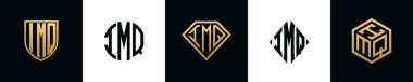 IMQ logosu ilk harfleri Bundle dizayn eder. Bu koleksiyon kalkan, yuvarlak, elmas, dikdörtgen ve altıgen stil logoyla birleştirilmiştir. Vektör şablonu