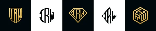 Irw 디자인 다이아몬드 직사각형 육각형 로고로 통합되는 템플릿 — 스톡 벡터