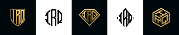 Lettere Iniziali Irq Logo Disegni Bundle Questa Collezione Incorporata Con — Vettoriale Stock