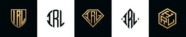 Irl 디자인 다이아몬드 직사각형 육각형 로고로 통합되는 템플릿 — 스톡 벡터