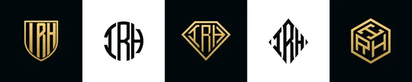 Letras Iniciais Irh Logo Designs Bundle Esta Coleção Incorporada Com — Vetor de Stock