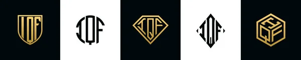 Počáteční Písmena Iqf Logo Design Svazek Tato Kolekce Obsahuje Logo — Stockový vektor