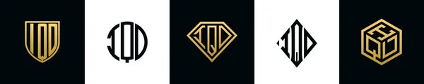 Letras Iniciais Iqd Logotipo Projetos Pacote Esta Coleção Incorporada Com — Vetor de Stock