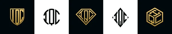 Initiële Letters Iqc Logo Ontwerpt Bundel Deze Collectie Voorzien Van — Stockvector