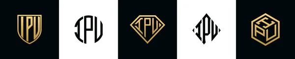 Начальные Буквы Ipu Логотип Разрабатывает Пакет Коллекция Включает Себя Шейный — стоковый вектор