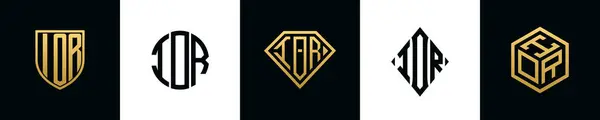 Anfangsbuchstaben Ior Logo Designs Bundle Diese Kollektion Mit Schild Rund — Stockvektor