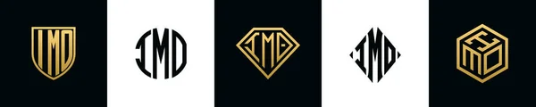 Początkowe Litery Logo Imo Projektuje Pakiet Kolekcja Zawiera Tarczę Okrągłe — Wektor stockowy