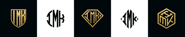 Letras Iniciais Imk Logo Designs Bundle Esta Coleção Incorporada Com — Vetor de Stock