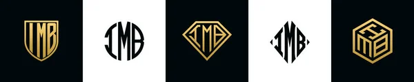 Początkowe Litery Logo Imb Projektuje Pakiet Kolekcja Zawiera Tarczę Okrągłe — Wektor stockowy