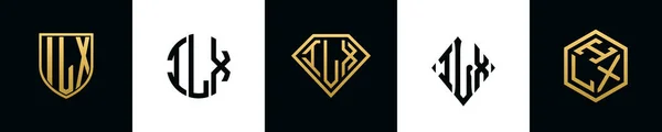 Letras Iniciais Ilx Logo Designs Pacote Esta Coleção Incorporada Com — Vetor de Stock
