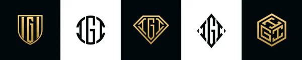 Cartas Iniciais Igi Logotipo Projeta Pacote Esta Coleção Incorporada Com — Vetor de Stock