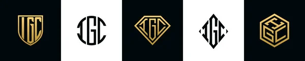 Anfangsbuchstaben Igc Logo Designs Bundle Diese Kollektion Mit Schild Rund — Stockvektor