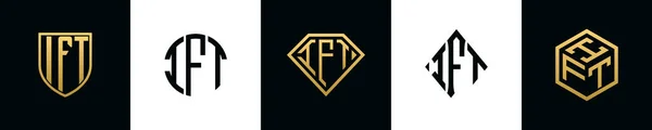 Letras Iniciais Ift Logotipo Projetos Pacote Esta Coleção Incorporada Com — Vetor de Stock