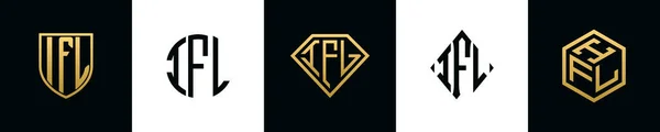 Letras Iniciais Ifl Logotipo Projetos Pacote Esta Coleção Incorporada Com —  Vetores de Stock