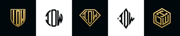 Начальные Буквы Idw Дизайн Логотипа Пакет Коллекция Включает Себя Шейный — стоковый вектор