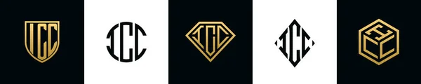 Letras Iniciales Icc Logo Designs Bundle Esta Colección Incorporada Con — Vector de stock
