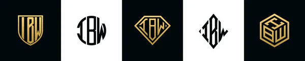 Начальные Буквы Ibw Дизайн Логотипа Bundle Коллекция Включает Себя Шейный — стоковый вектор