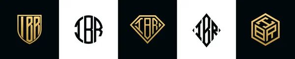 Anfangsbuchstaben Ibr Logo Designs Bundle Diese Kollektion Mit Schild Rund — Stockvektor