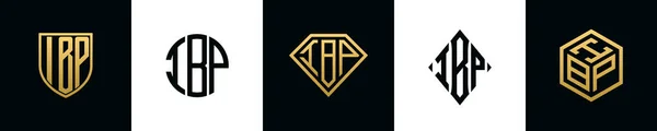 Начальные Буквы Ibp Logo Designs Bundle Коллекция Включает Себя Шейный — стоковый вектор