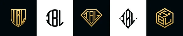 Początkowe Litery Logo Ibl Projektuje Pakiet Kolekcja Zawiera Tarczę Okrągłe — Wektor stockowy
