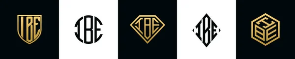 Начальные Буквы Ibe Logo Designs Bundle Коллекция Включает Себя Шейный — стоковый вектор