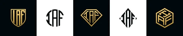 Начальные Буквы Iaf Logo Designs Bundle Коллекция Включает Себя Шейный — стоковый вектор