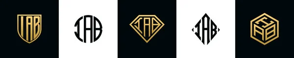 Lettere Iniziali Logo Iab Design Bundle Questa Collezione Incorporata Con — Vettoriale Stock