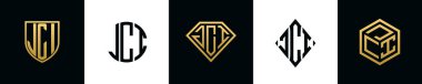 İlk harfler JCI logosu Bundle dizayn eder. Bu koleksiyon kalkan, yuvarlak, elmas, dikdörtgen ve altıgen stil logoyla birleştirilmiştir. Vektör şablonu