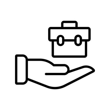 Evrak çantası ikonu. Tasarım biçimi beyaz arkaplanda izole edildi