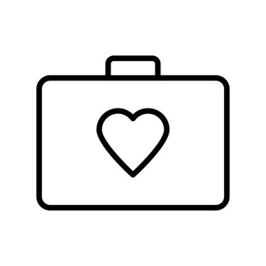 Evrak çantası ikonu. Tasarım biçimi beyaz arkaplanda izole edildi