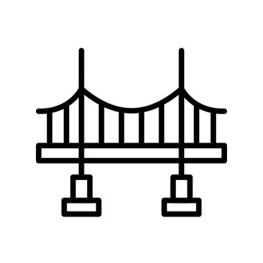 Köprü simgesi. Tasarım biçimi beyaz arkaplanda izole edildi