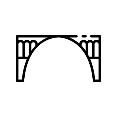 Köprü simgesi. Tasarım biçimi beyaz arkaplanda izole edildi