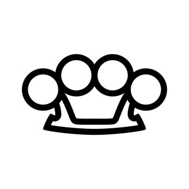 Pirinç muşta ikonu. Tasarım biçimi beyaz arkaplanda izole edildi